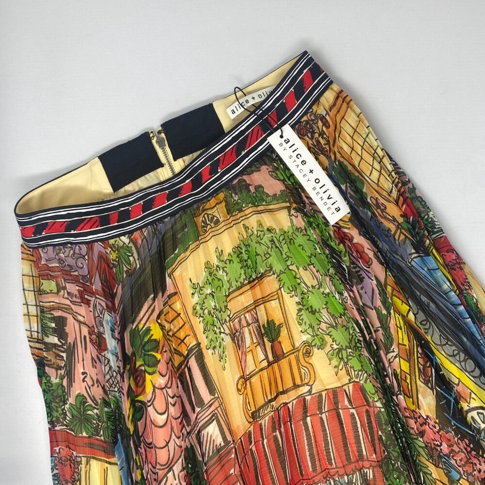 Alice + Olivia Katz Vacation Dreams Pleated Maxi Skirt 2 NWT $550 - Picture 7 of 10